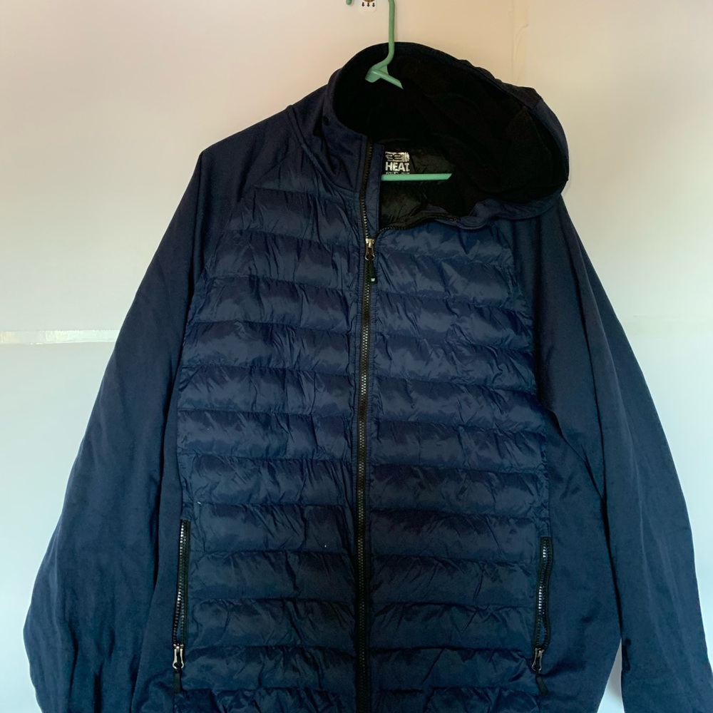 Men's Navy Jacket 32 Degree Puffer with Knit Stretch Panel Sides XL